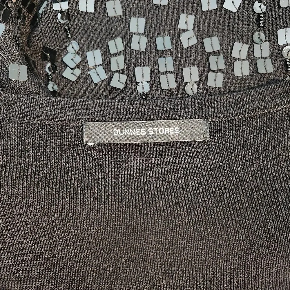 Dunnes Long Black Cardigan Size M/L Sequins Embellished